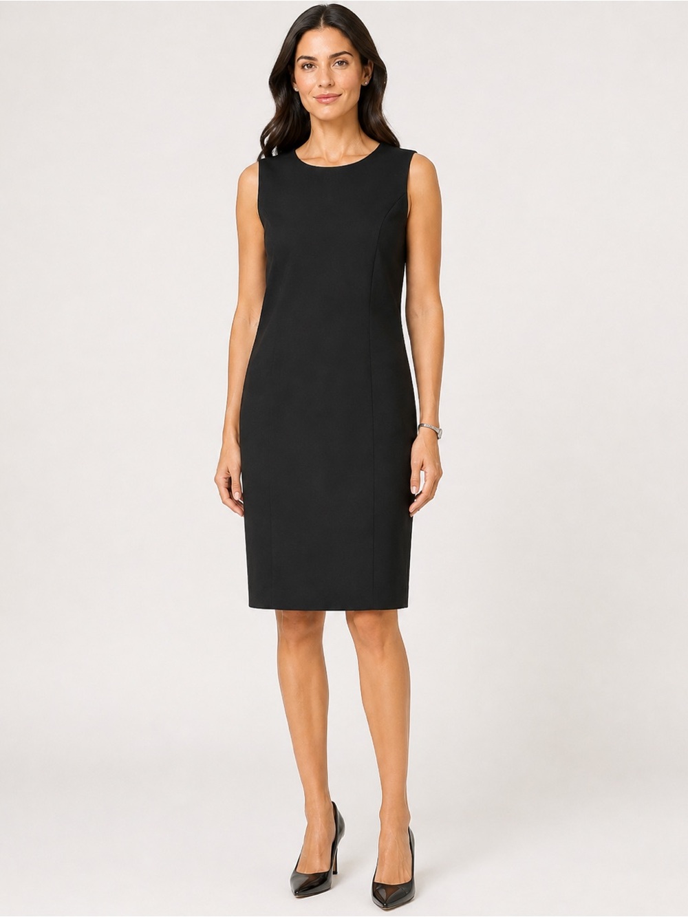 Kasper Classic Black Sleeveless Sheath Dress - Picture 1 of 3